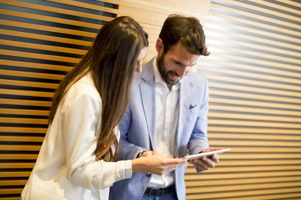 Young bussiness couple in the office